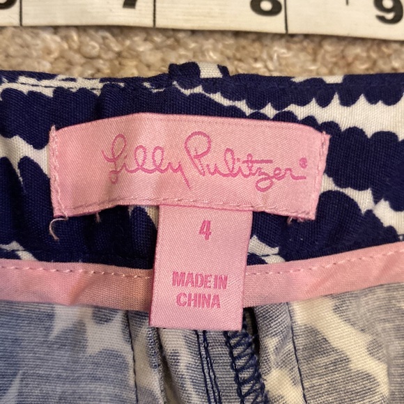 Lilly Pulitzer Navy Blues Printed Pleated Cropped Pants Size 4 NWOT - Picture 4 of 14
